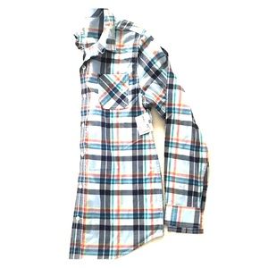 Blue Plaid Button Down Shirt